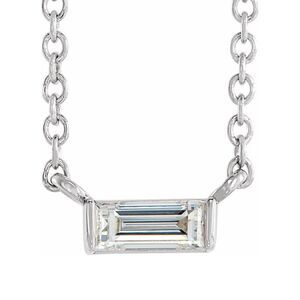 Sterling Silver 1/8 CT (SI2-SI3, G-I) Diamond Necklace, 16-18 Inch